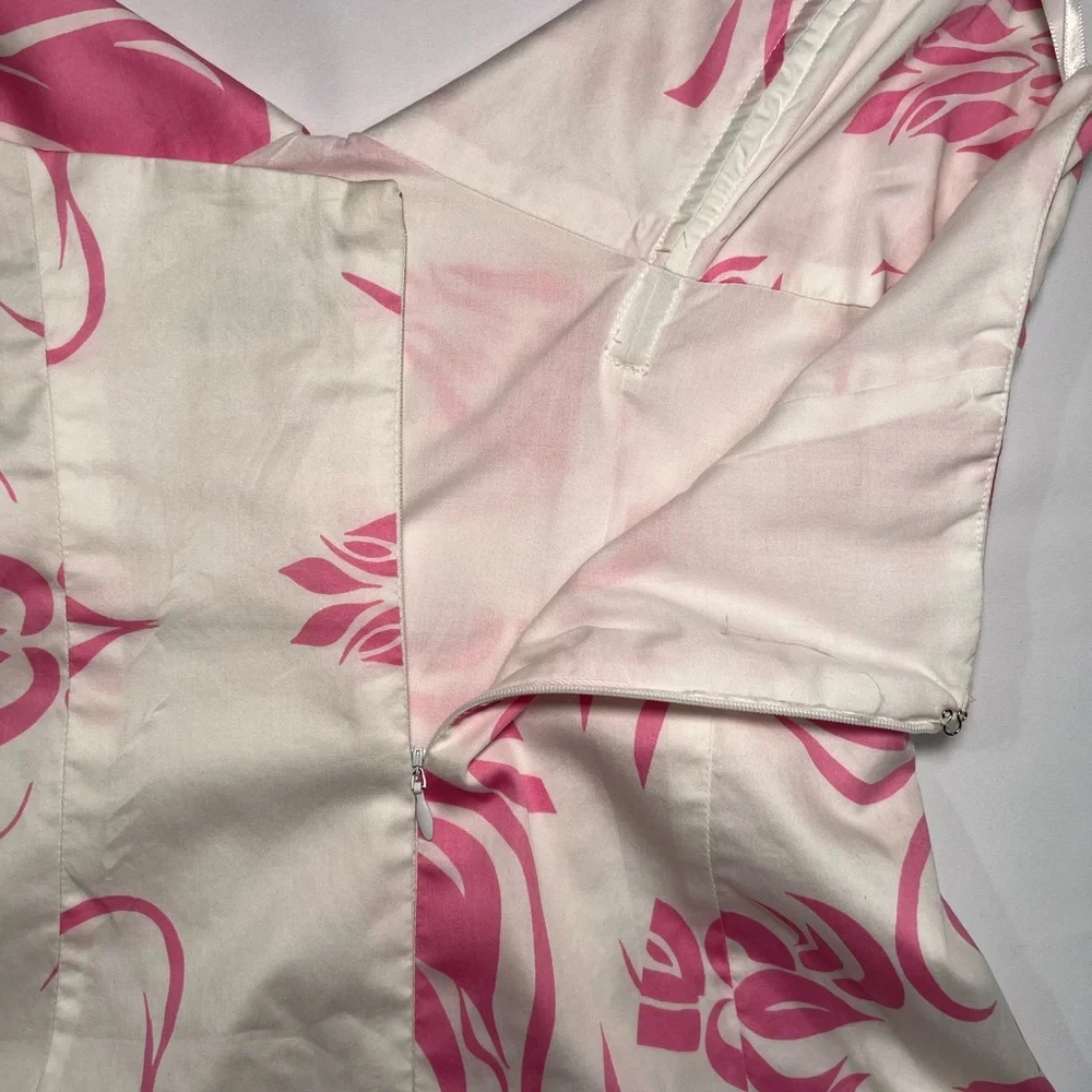 Milly Pink and White Printed Maxi Dress size 4‎